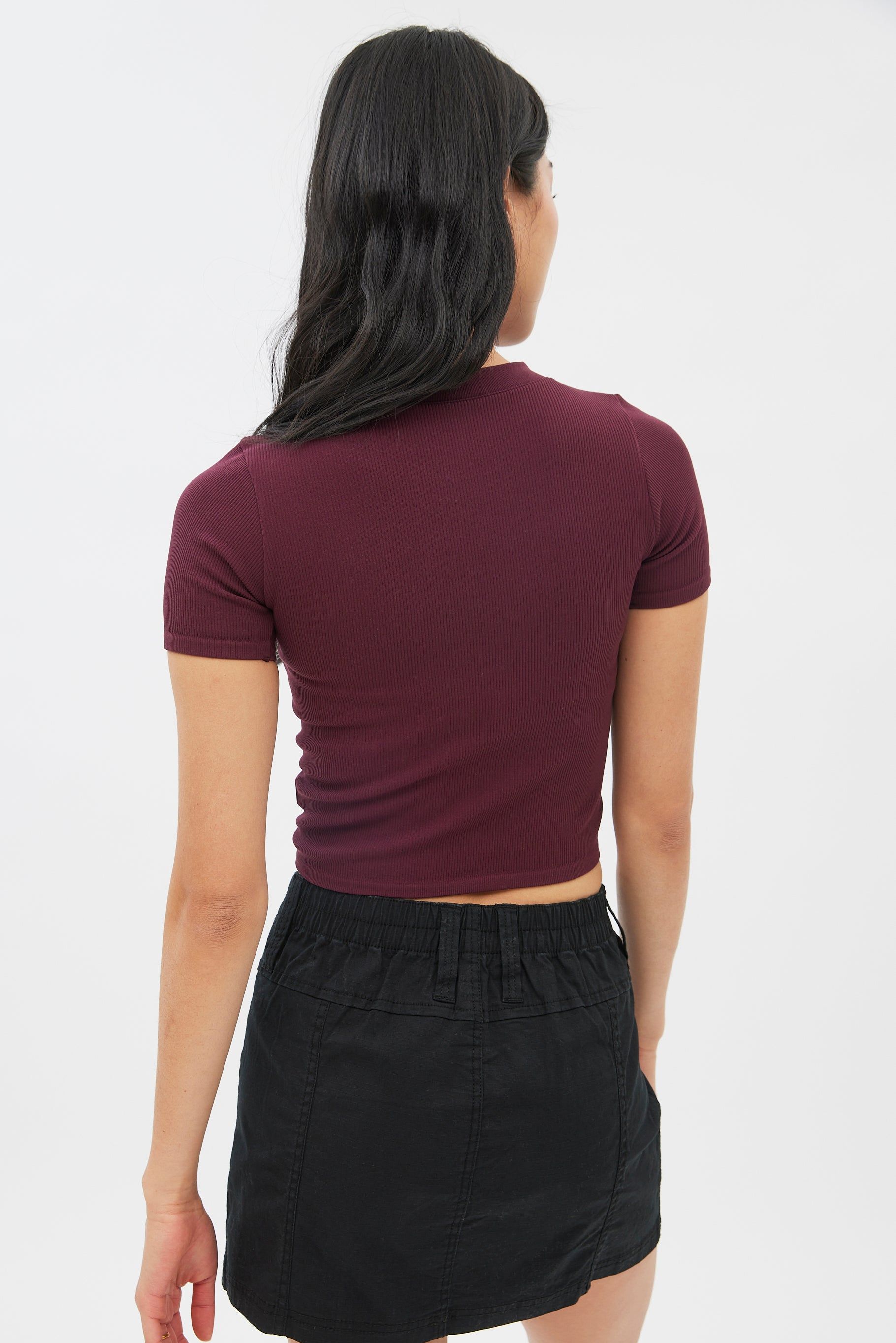 Seamless Ribbed Crew Neck Baby Tee sold by Bluenotes product image thumbnail 4