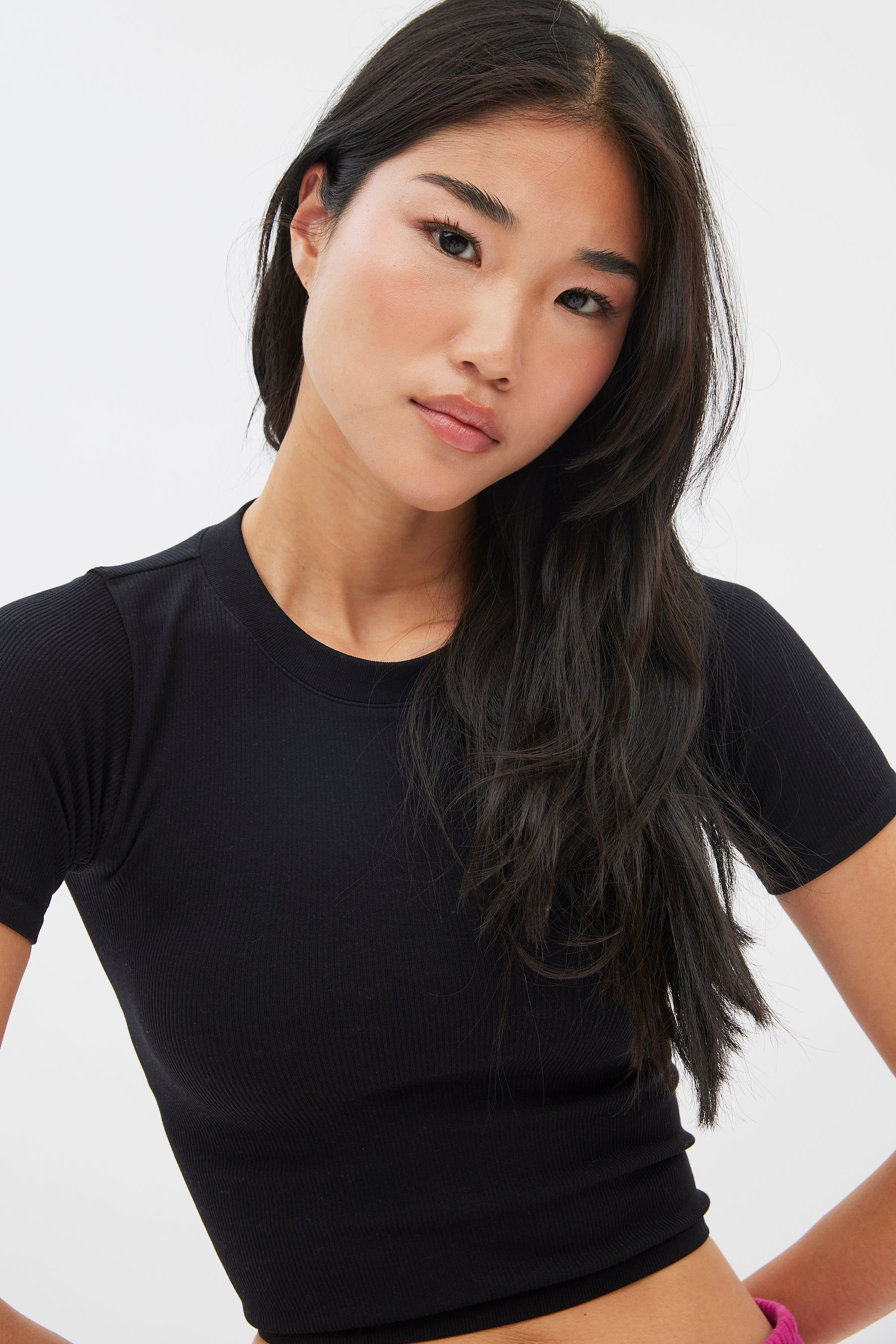 Seamless Ribbed Crew Neck Baby Tee sold by Bluenotes product image thumbnail 7