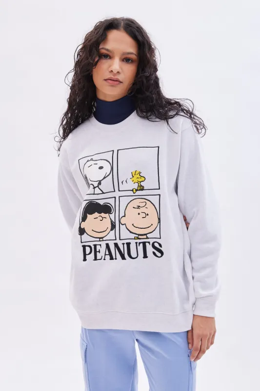 Peanuts Snoopy Graphic Crew Neck Oversized Sweatshirt sold by Bluenotes