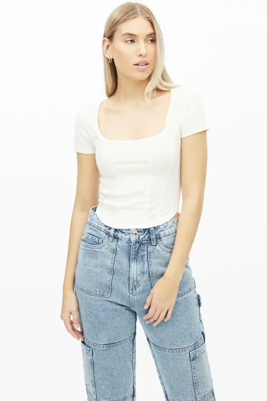 Short Sleeve Corset Tee sold by Bluenotes