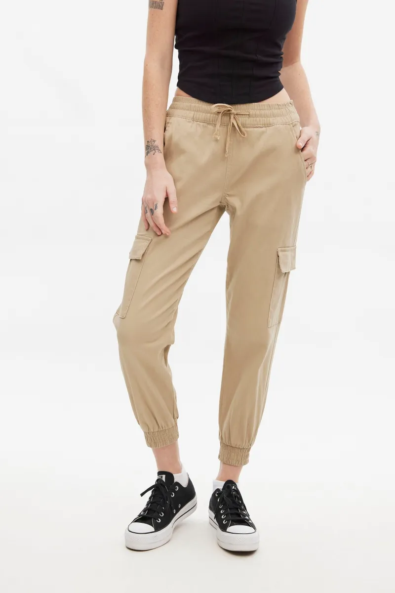 High Rise Twill Cargo Jogger sold by Bluenotes