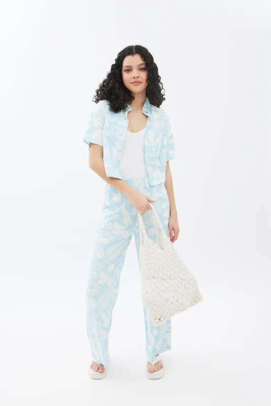 High Rise Wide Leg Linen Pant sold by Bluenotes