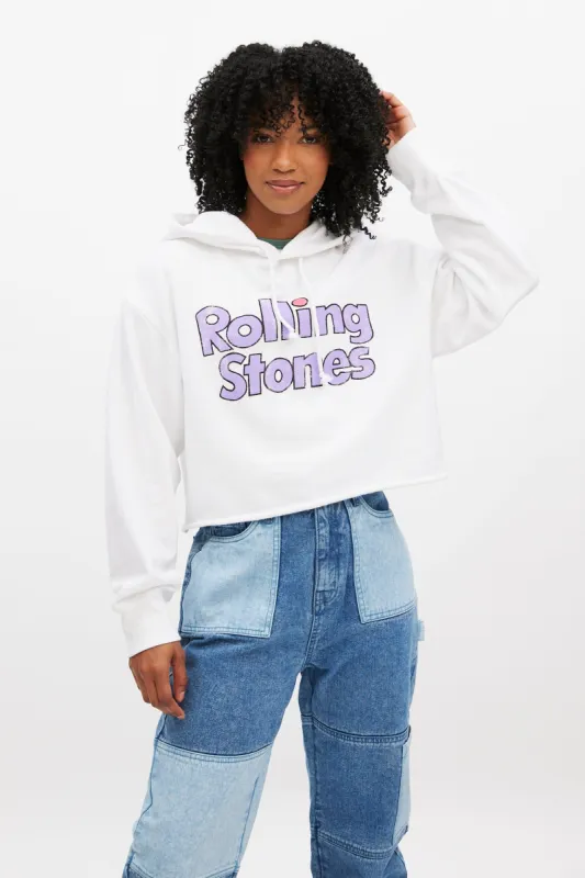 The Rolling Stones Graphic Cropped Pullover Hoodie sold by Bluenotes