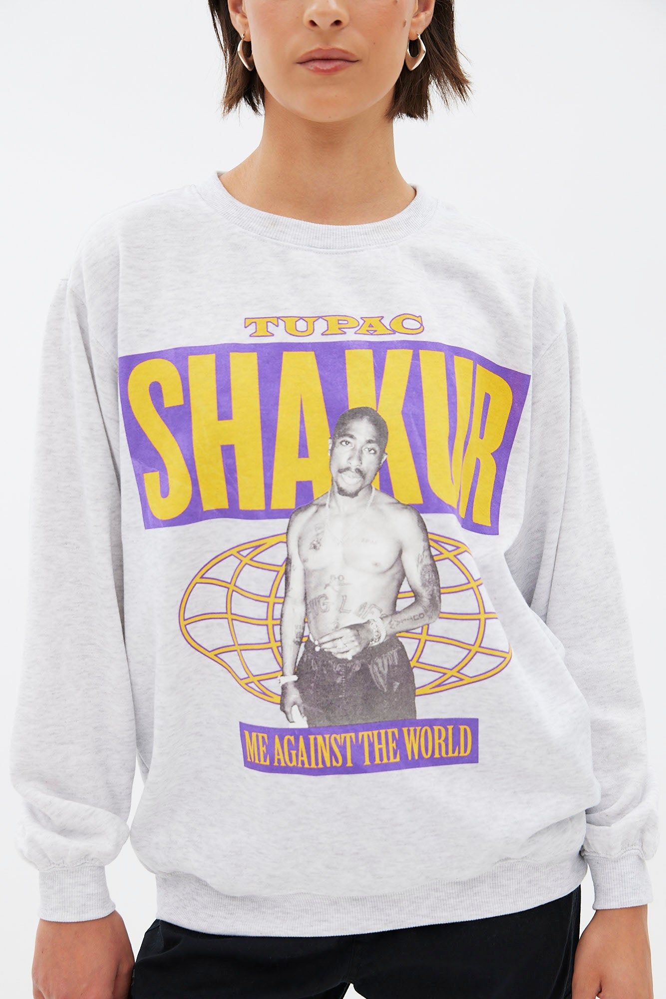 Tupac Shakur Graphic Oversized Crew Neck Sweatshirt sold by Bluenotes product image thumbnail 3
