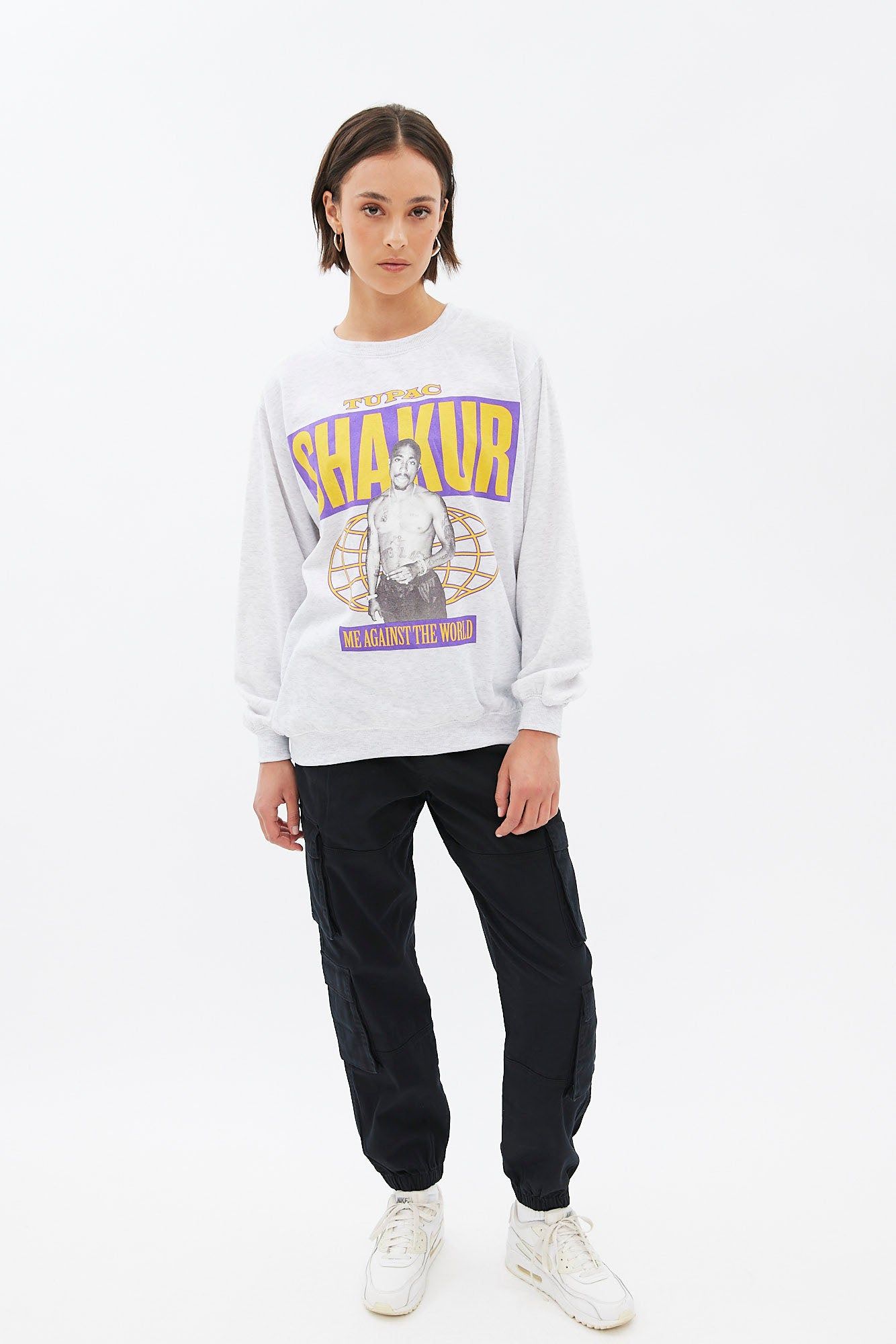 Tupac Shakur Graphic Oversized Crew Neck Sweatshirt sold by Bluenotes product image thumbnail 2