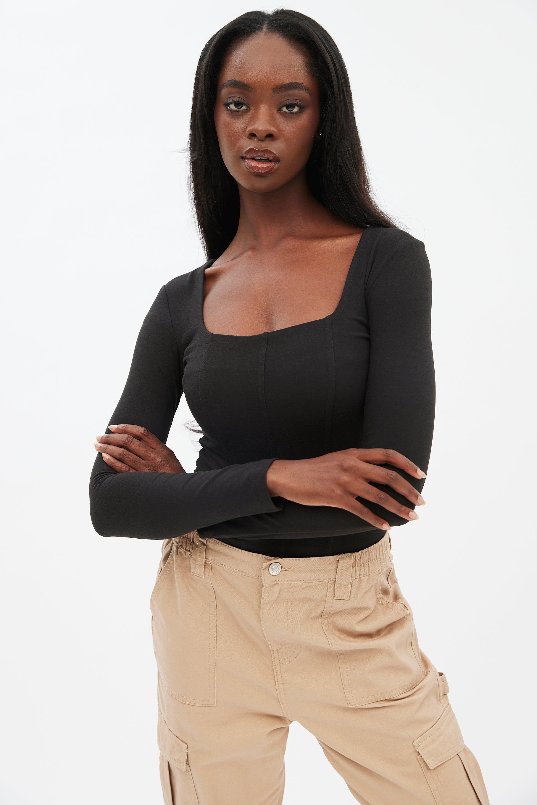 Long Sleeve Corset Bodysuit sold by Bluenotes product image thumbnail 2