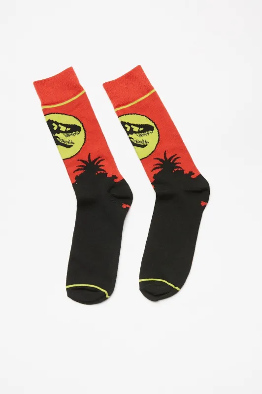 Jurassic Park Printed Crew Socks made by Bluenotes