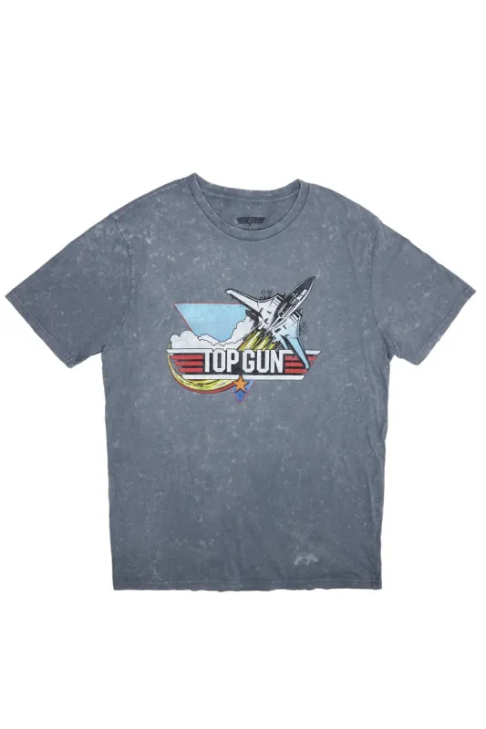 Top Gun Graphic Acid Wash Tee sold by Bluenotes