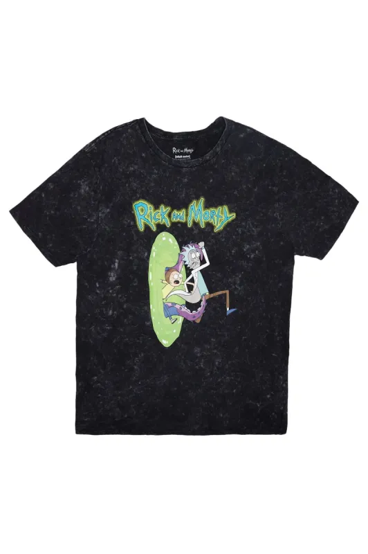 Rick And Morty Graphic Acid Wash Tee sold by Bluenotes