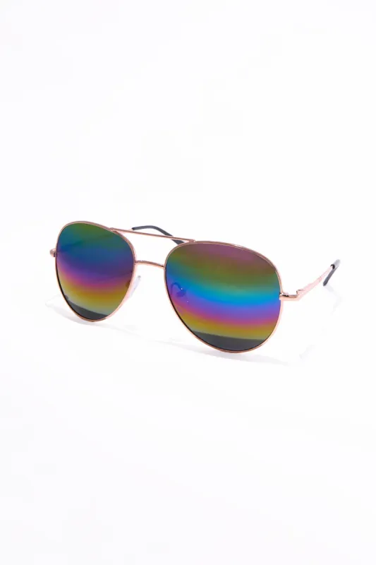 Rainbow Lens Aviator Sunglasses made by Bluenotes