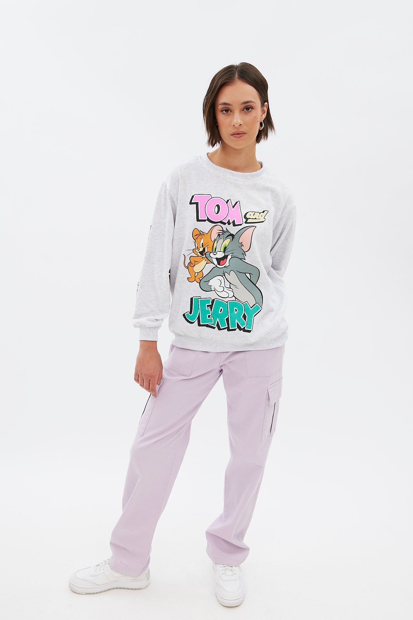 Tom And Jerry Graphic Oversized Crew Neck Sweatshirt sold by Bluenotes product image thumbnail 2