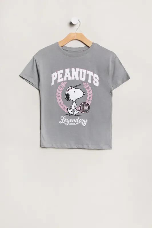 Girls' Peanuts Racquet Graphic Classic Tee sold by Bluenotes