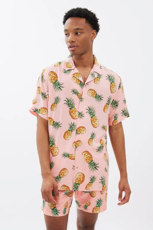 Pineapple Print Short Sleeve Resort Shirt sold by Bluenotes