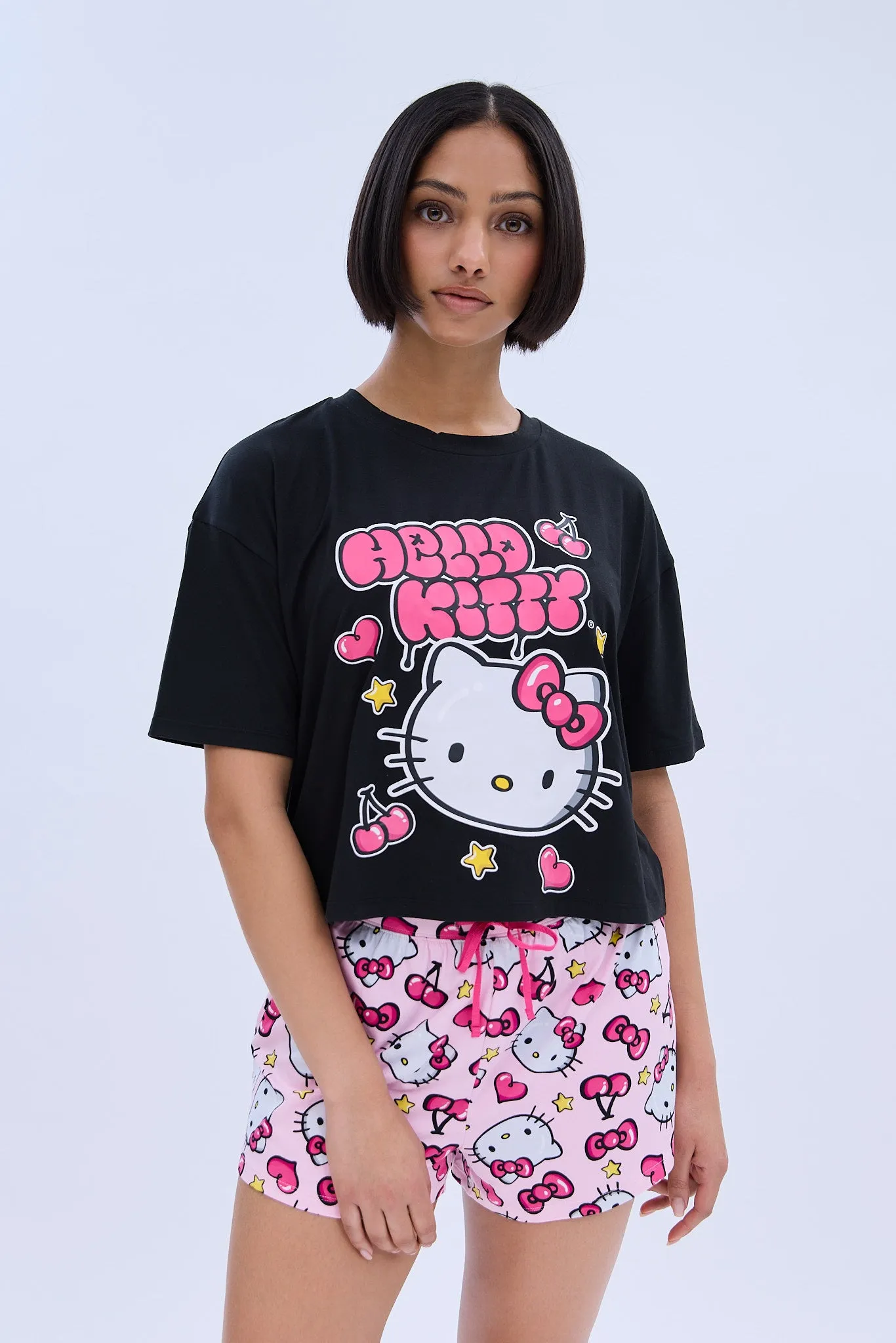 Hello Kitty Printed Pajama Short And Tee Set sold by Bluenotes