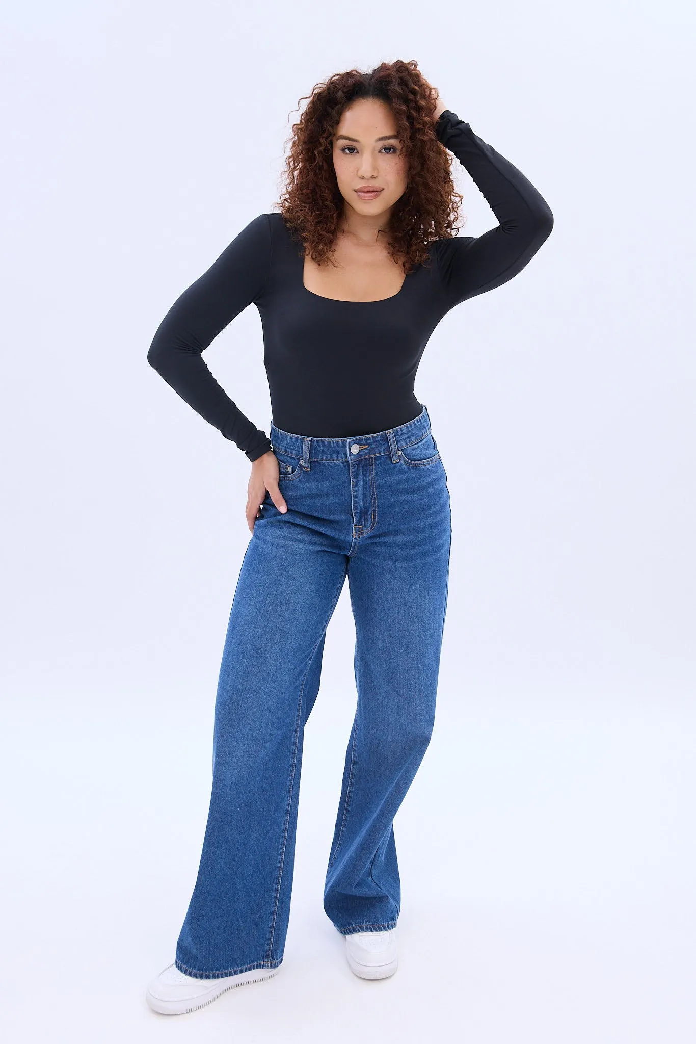 Super Soft Long Sleeve Square Neck Bodysuit sold by Bluenotes product image thumbnail 3