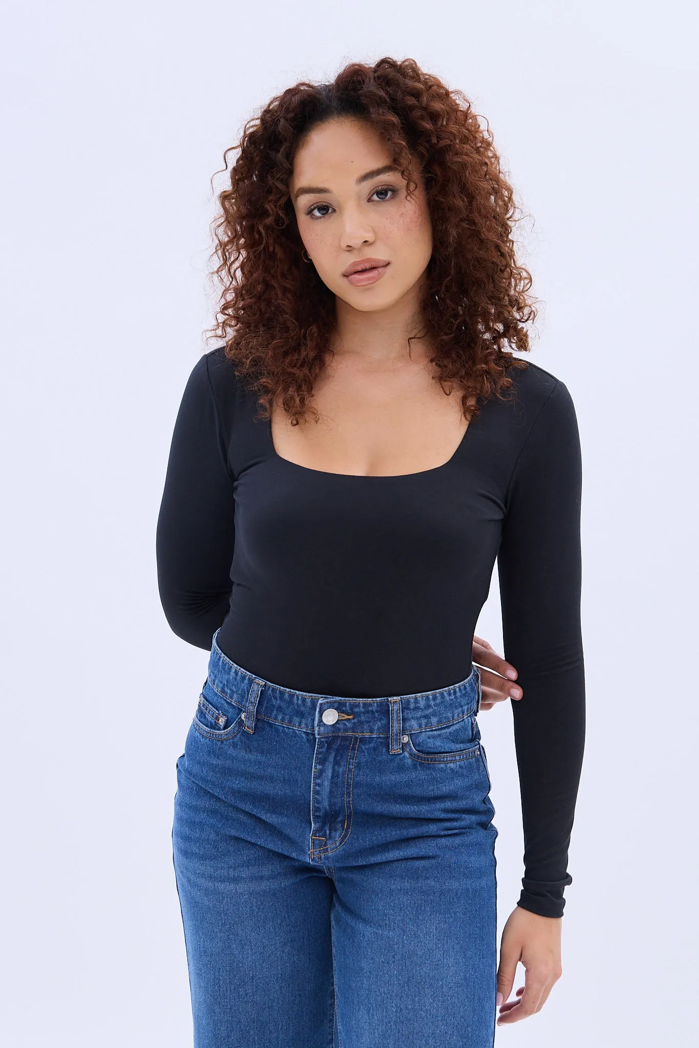 Super Soft Long Sleeve Square Neck Bodysuit sold by Bluenotes product image thumbnail 2