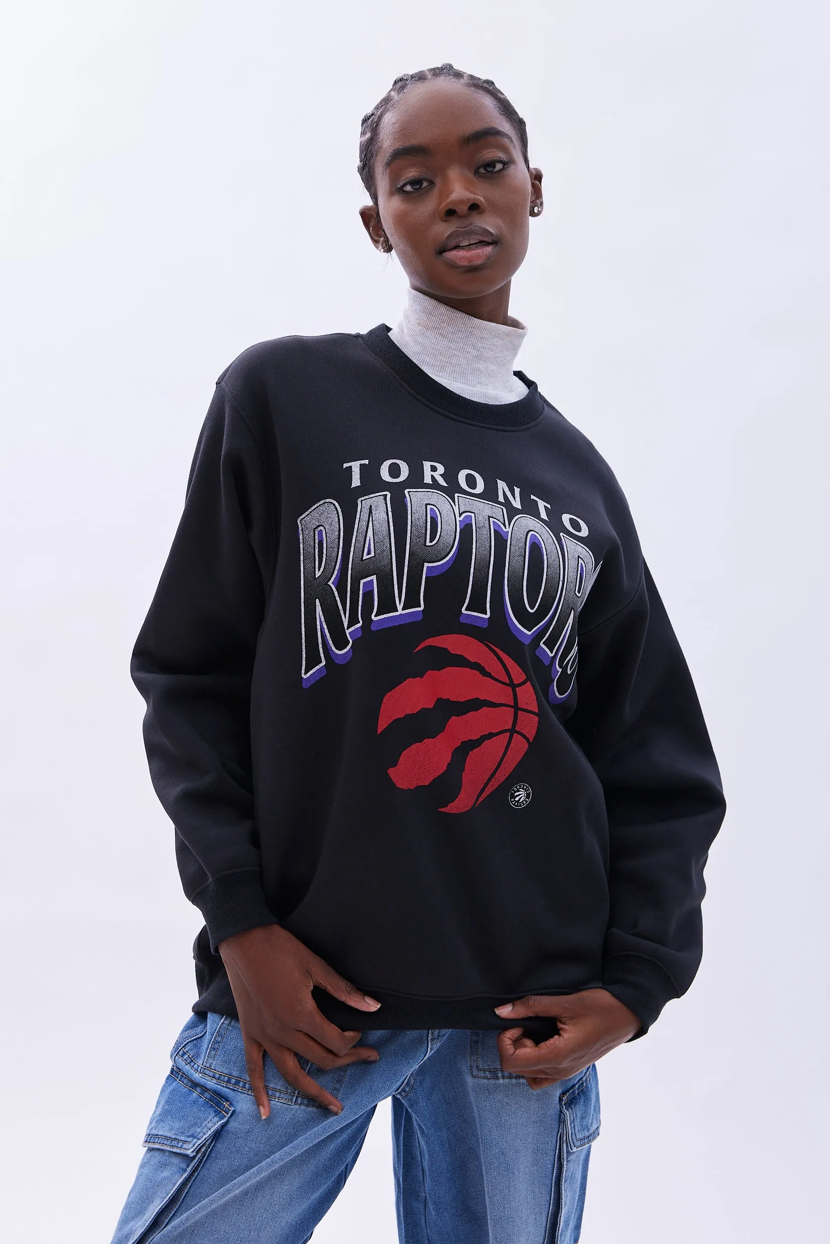 Toronto Raptors Graphic Crew Neck Oversized Sweatshirt sold by Bluenotes