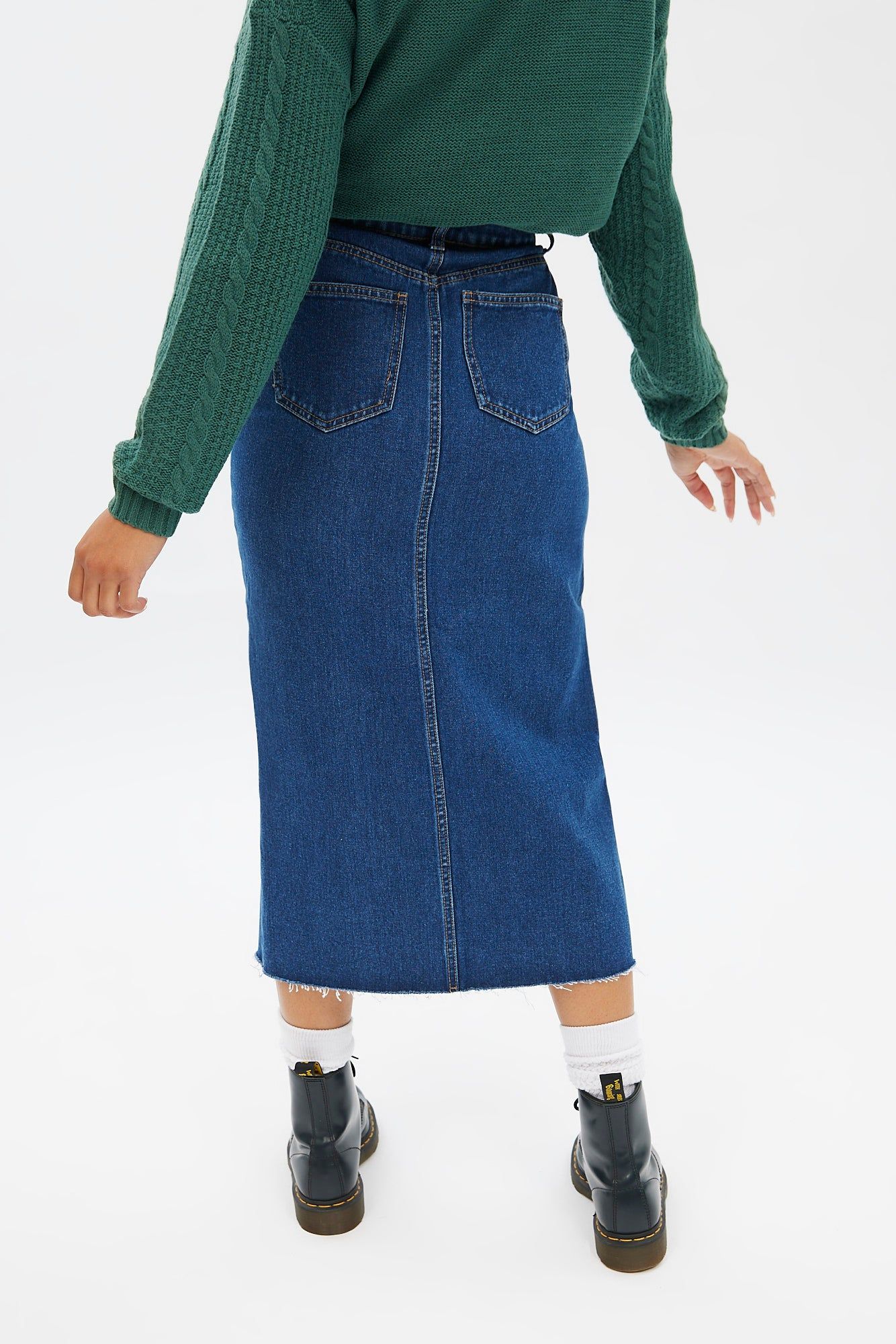 High Rise Denim Maxi Skirt sold by Bluenotes product image thumbnail 4