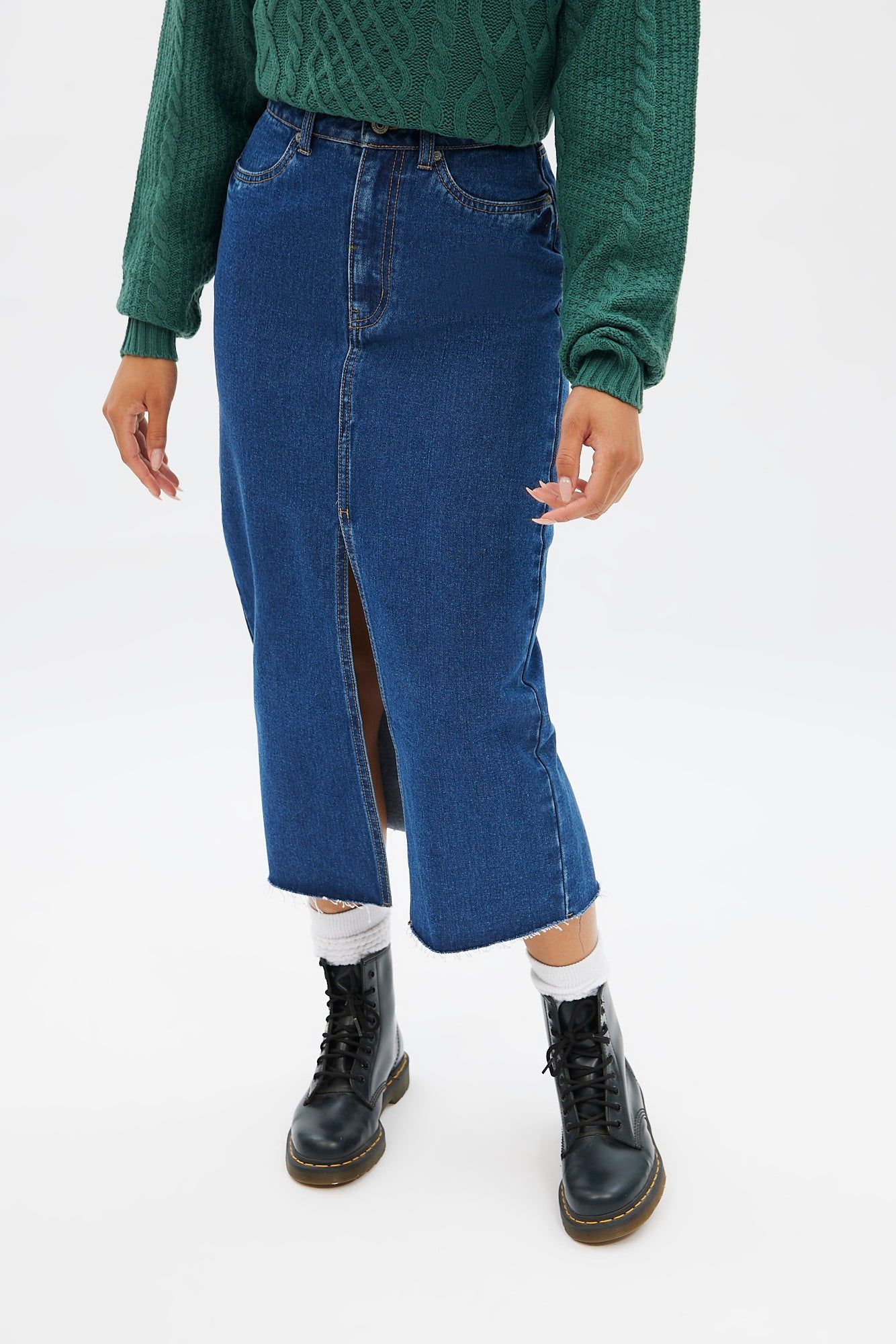 High Rise Denim Maxi Skirt sold by Bluenotes product image thumbnail 2