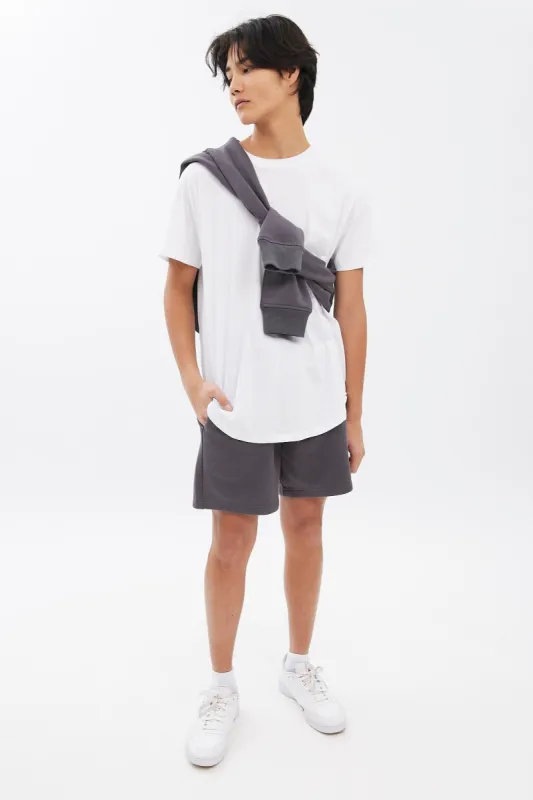 Basic Scoop Hem Crew Neck Tee sold by Bluenotes