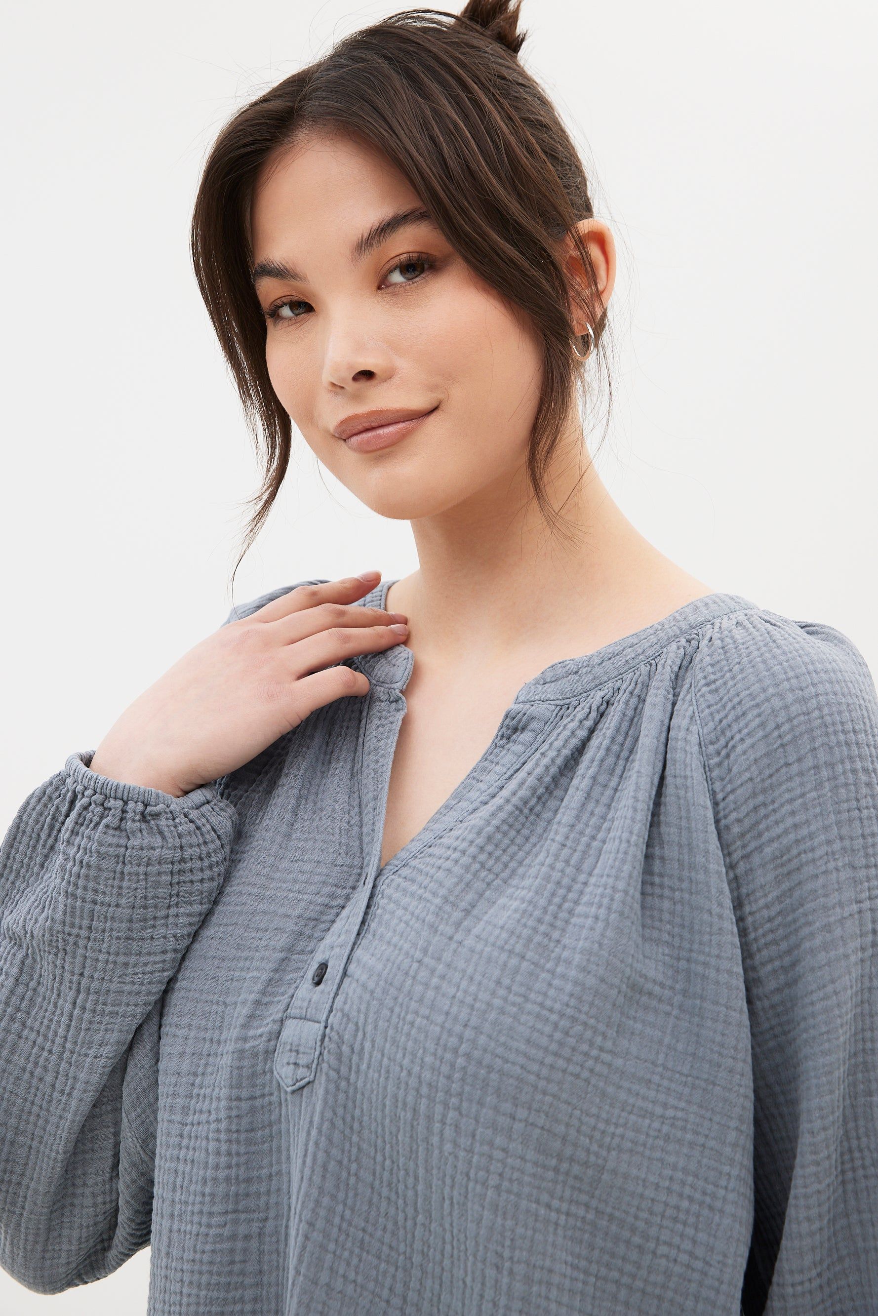 Long Sleeve Open Neck Shirt sold by Bluenotes product image thumbnail 7