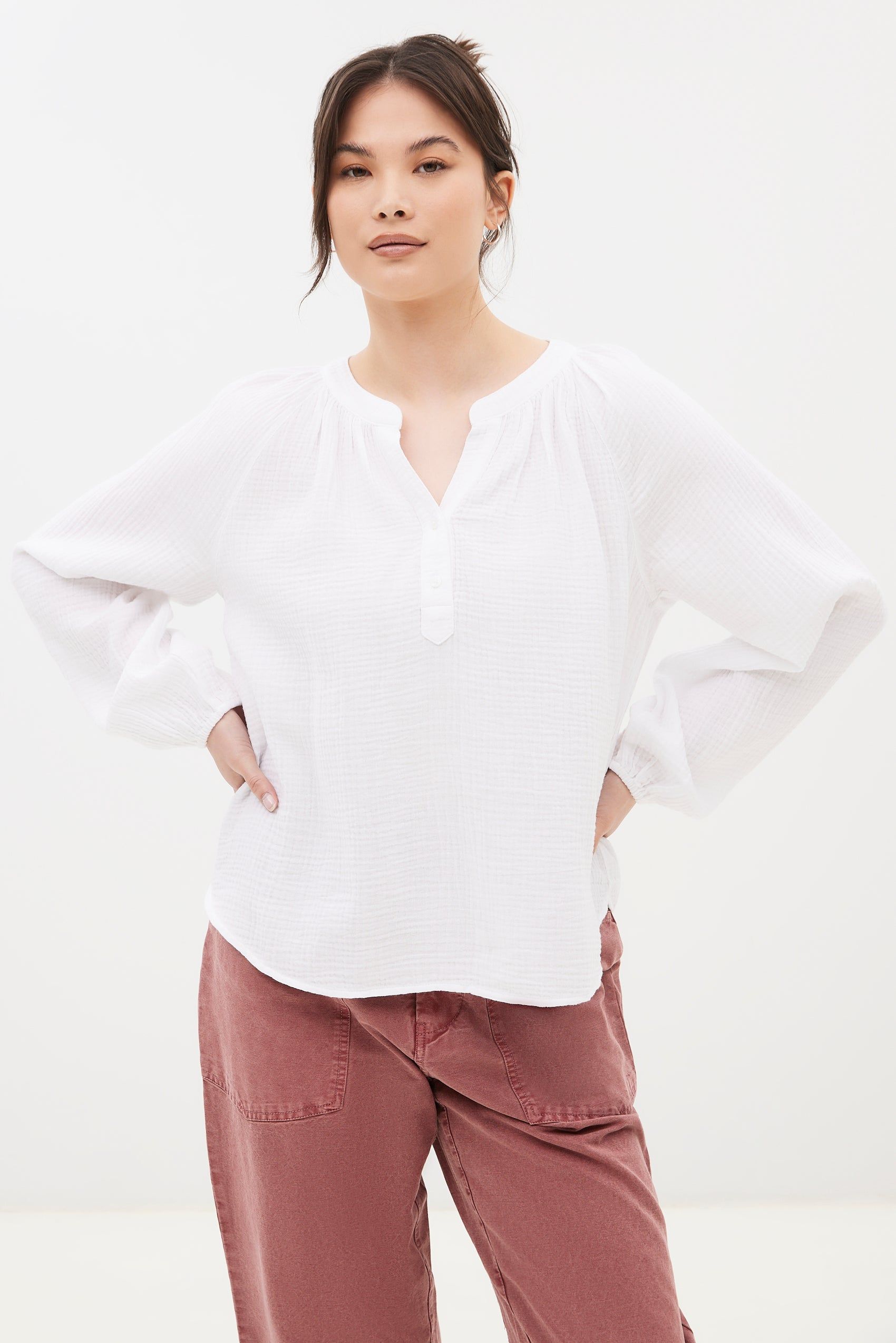 Long Sleeve Open Neck Shirt sold by Bluenotes product image thumbnail 2