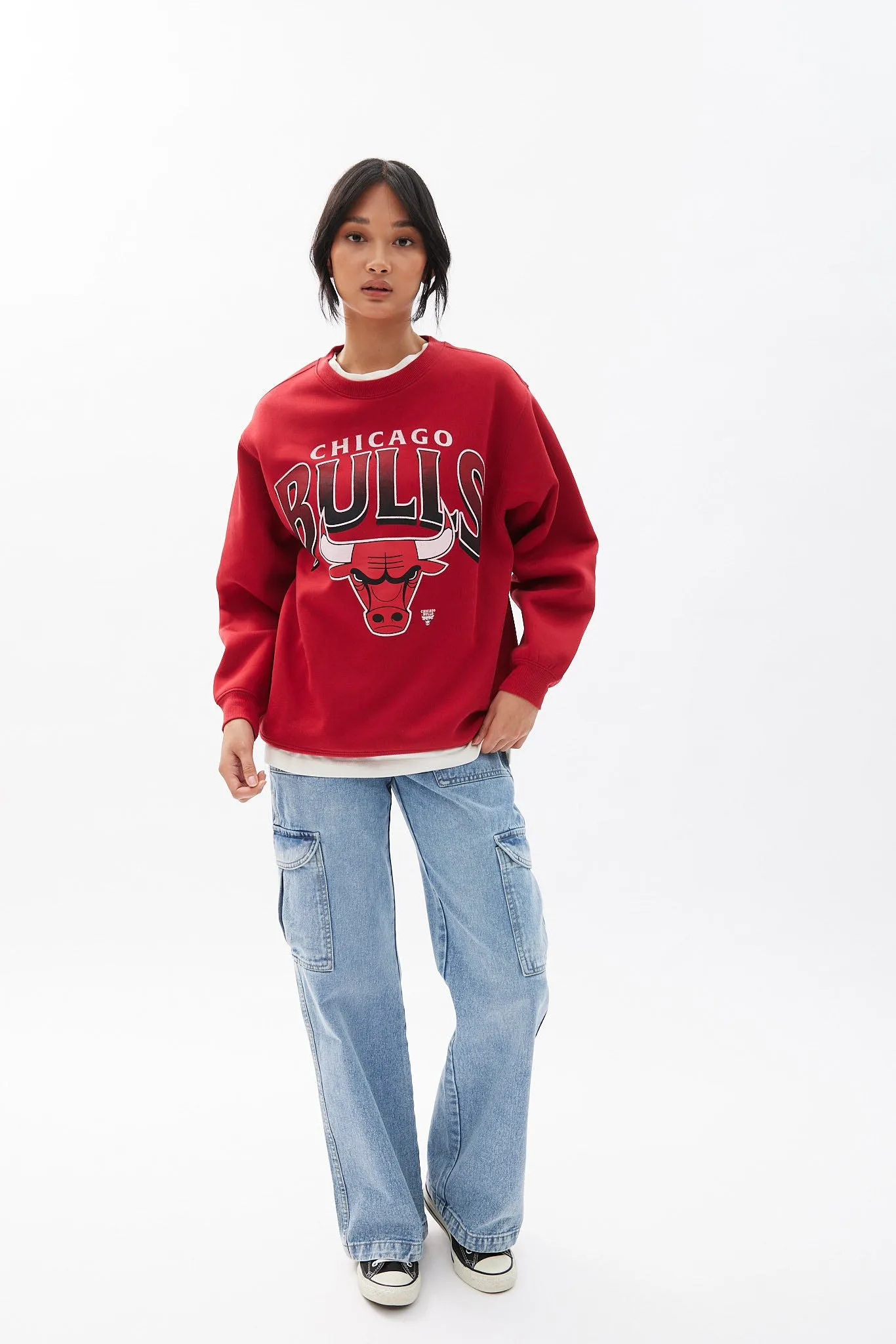 Chicago Bulls Graphic Crew Neck Oversized Sweatshirt sold by Bluenotes product image thumbnail 2