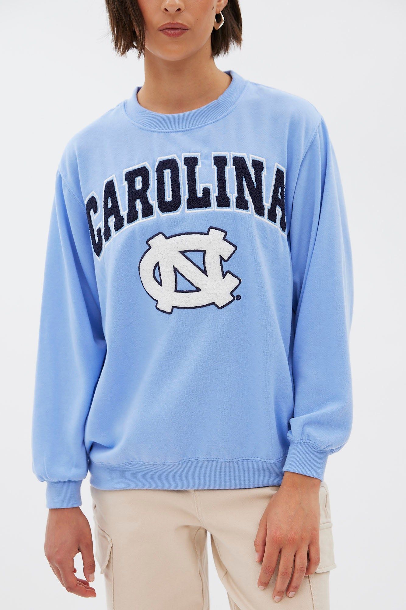 North Carolina Embroidered Oversized Crew Neck Sweatshirt sold by Bluenotes product image thumbnail 3