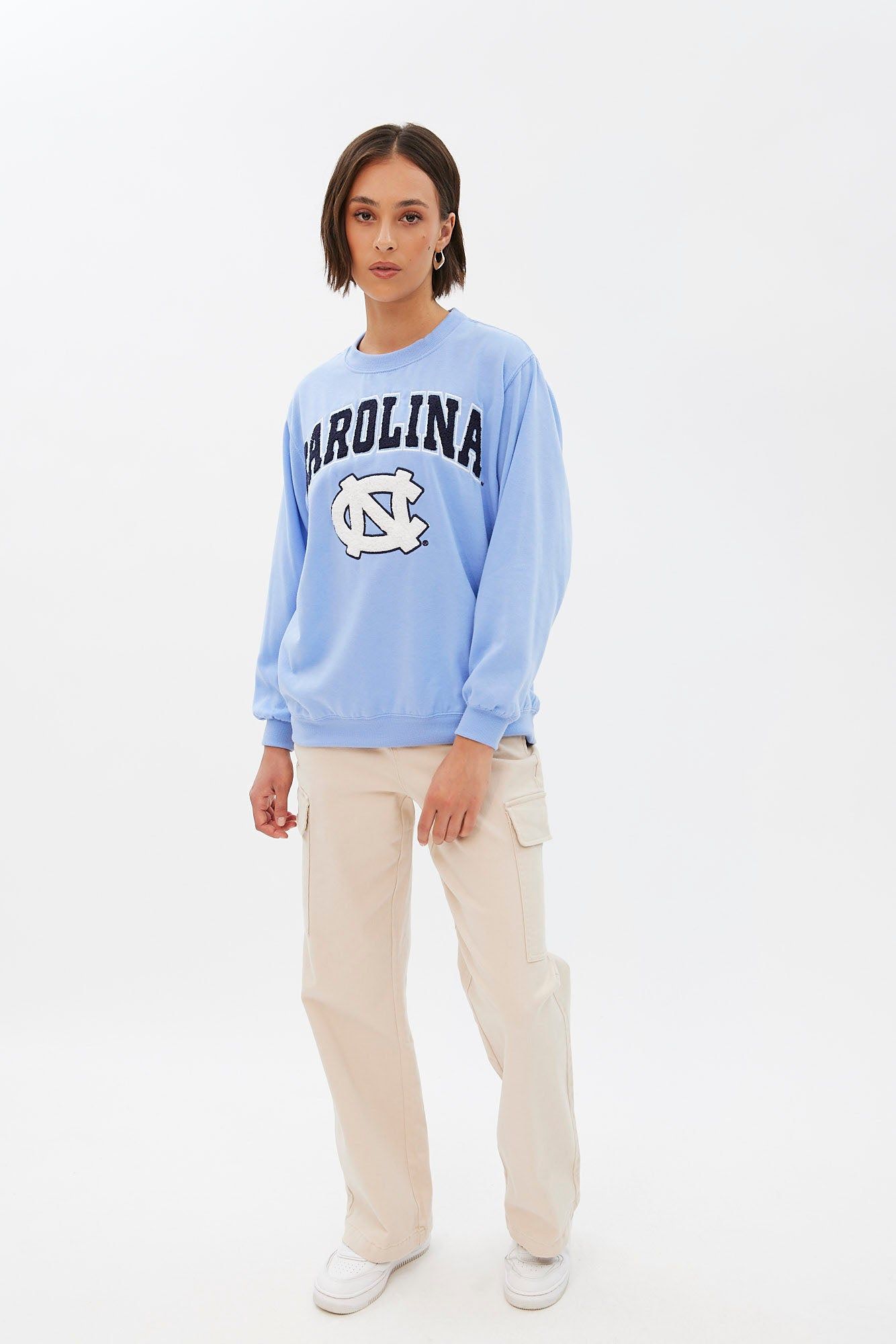 North Carolina Embroidered Oversized Crew Neck Sweatshirt sold by Bluenotes product image thumbnail 2