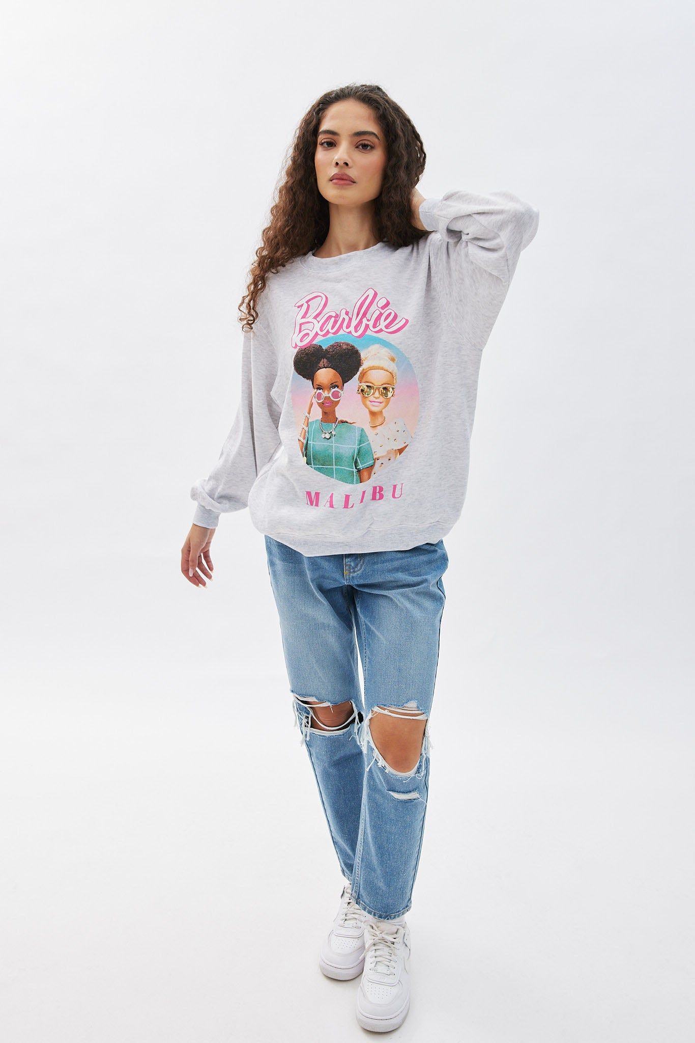Barbie Malibu Graphic Crew Neck Oversized Sweatshirt sold by Bluenotes product image thumbnail 2