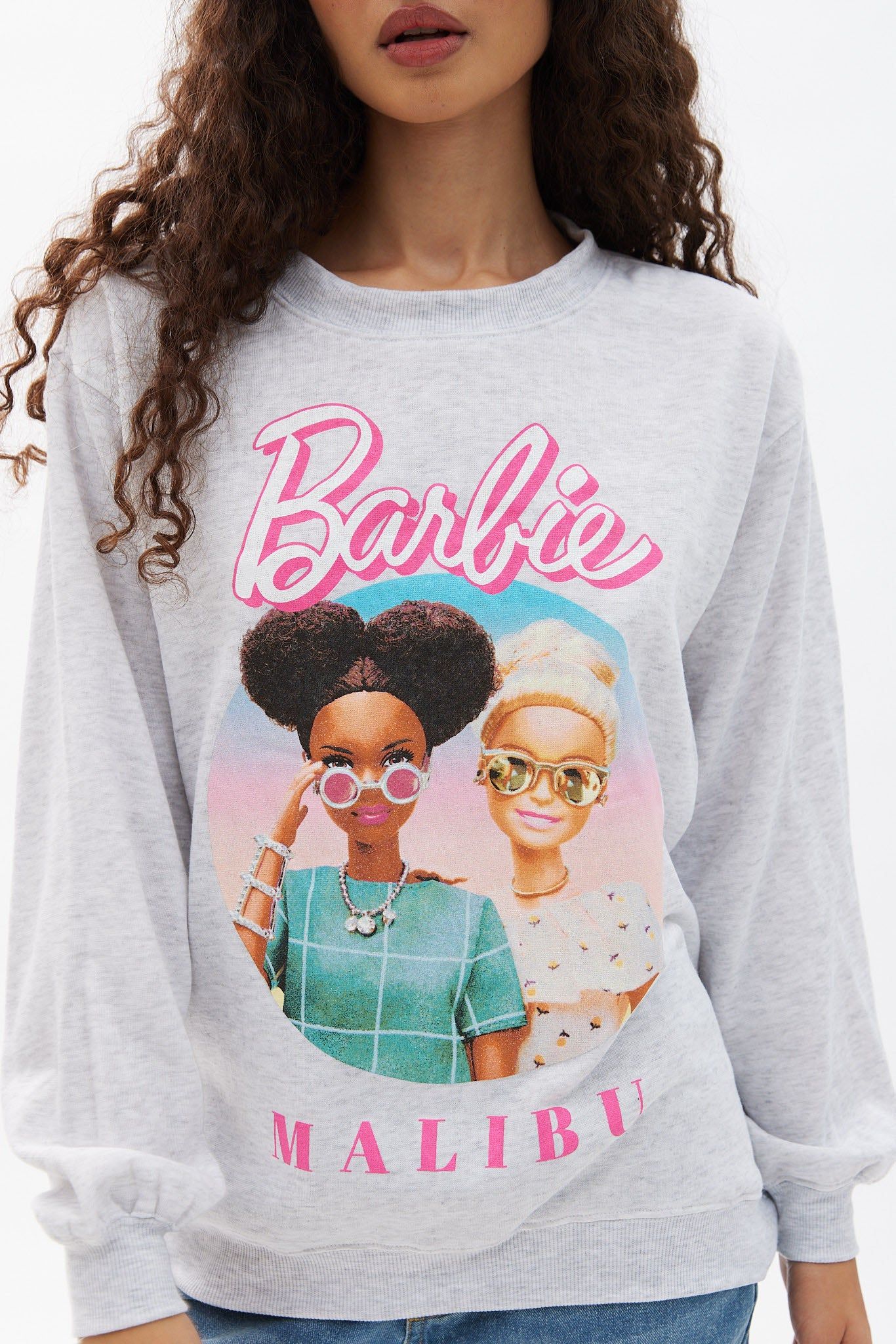 Barbie Malibu Graphic Crew Neck Oversized Sweatshirt sold by Bluenotes product image thumbnail 3