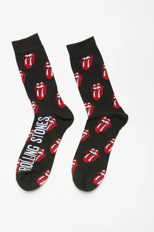 The Rolling Stones Tongues Printed Crew Socks sold by Bluenotes