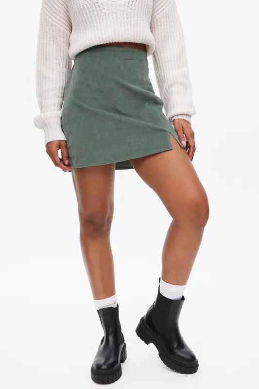 High Rise Corduroy Mini Skirt sold by Bluenotes
