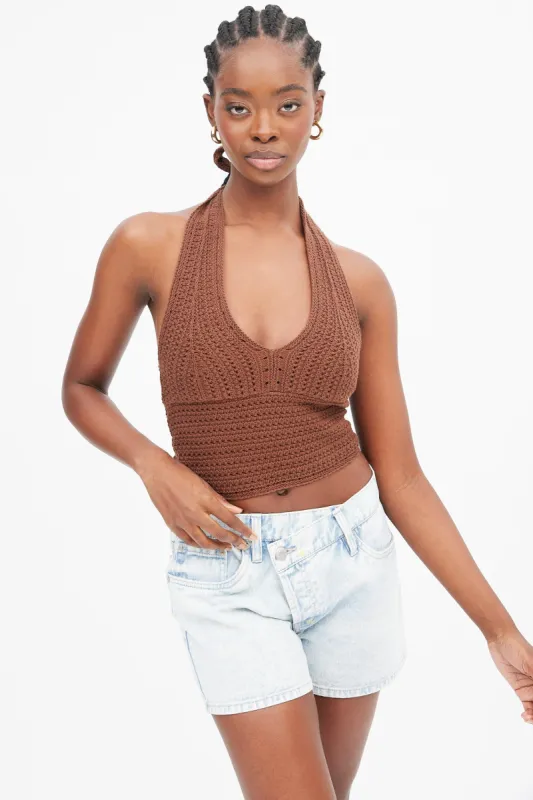 Halter Neck Crochet Tank Top sold by Bluenotes