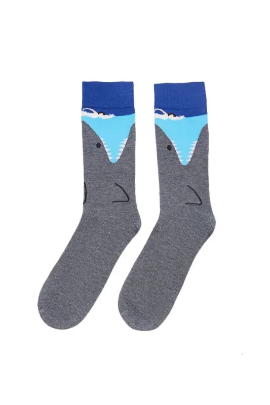 Jaws Printed Crew Socks sold by Bluenotes