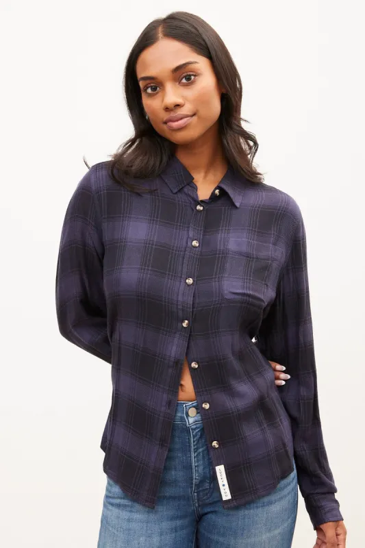 Cloud Soft Button-Up Plaid Boyfriend Shirt sold by Bluenotes