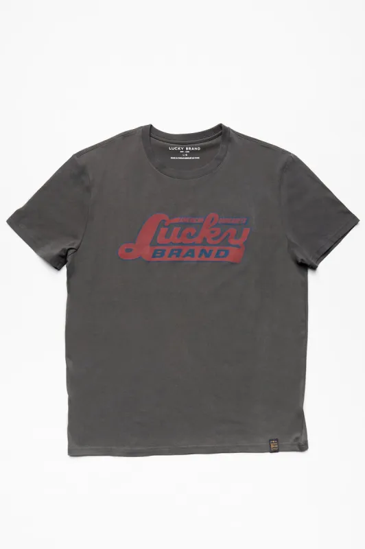 Lucky Brand Retro Script Tri-Blend Tee made by Bluenotes