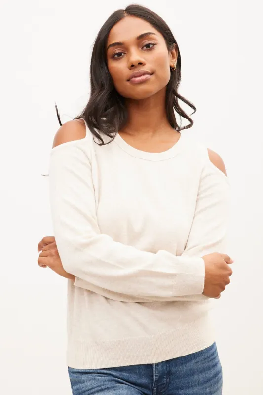 Cloud Jersey Cashmere Blend Cold Shoulder Top sold by Bluenotes