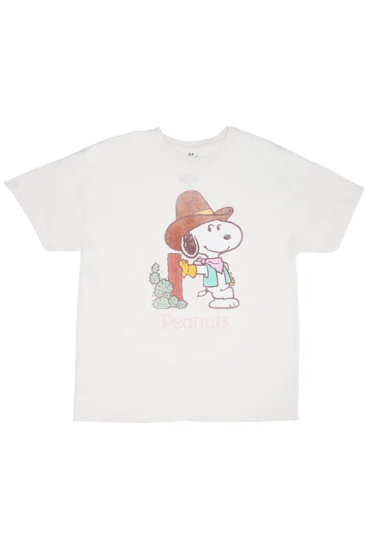 Peanuts Cowboy Graphic Oversized Tee sold by Bluenotes