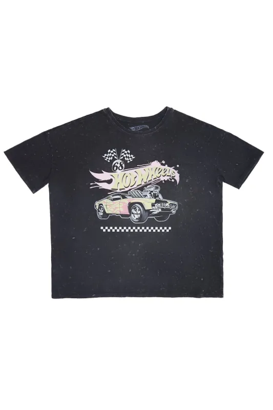 Hot Wheels Graphic Acid Wash Boyfriend Tee sold by Bluenotes