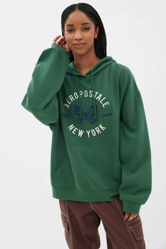 Aéropostale Butterfly Graphic Boyfriend Pullover Hoodie sold by Bluenotes