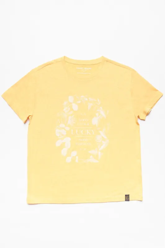 Lucky Brand Wreath Tri-Blend Tee sold by Bluenotes