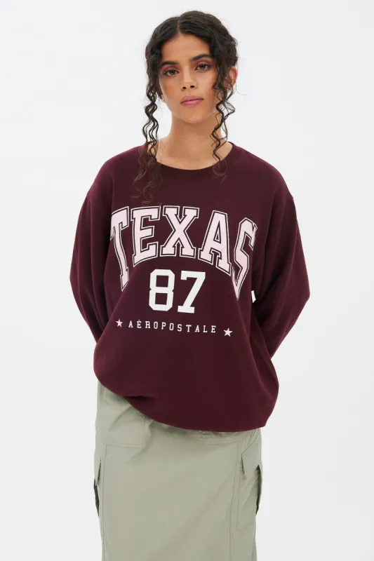 Texas 87 Graphic Crew Neck Boyfriend Pullover Sweatshirt sold by Bluenotes
