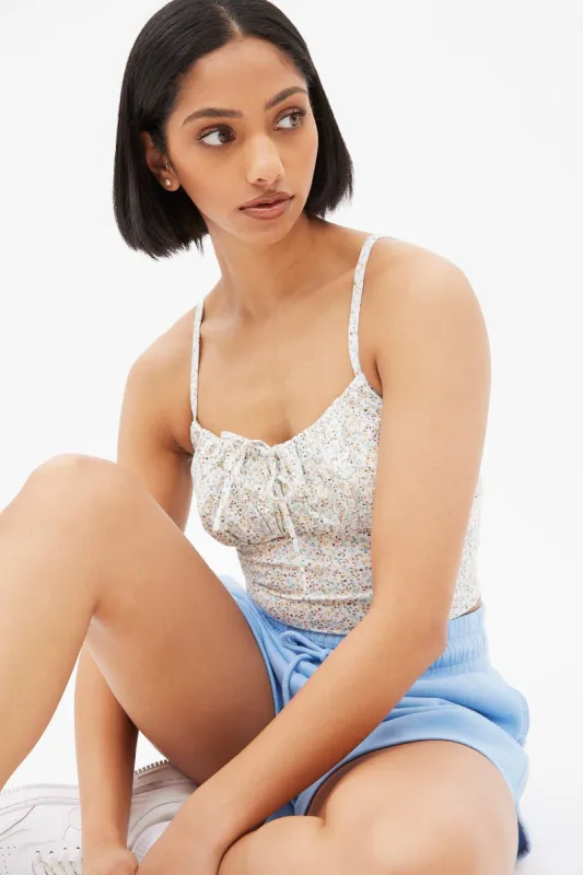 AERO Ruched Tie-Up Tank Top sold by Bluenotes