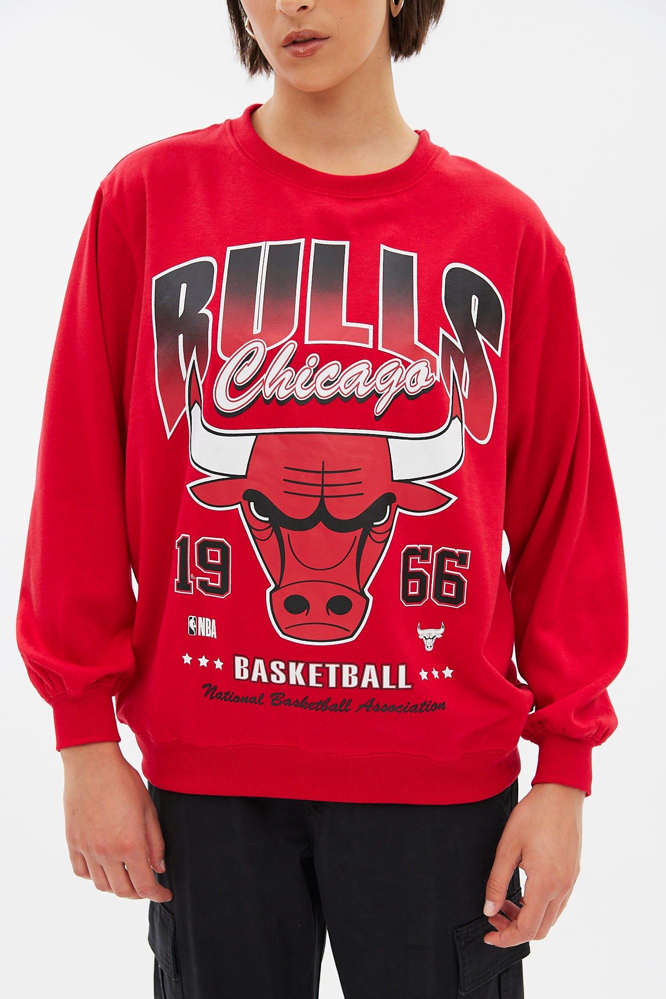 Chicago Bulls Graphic Oversized Crew Neck Sweatshirt sold by Bluenotes product image thumbnail 3
