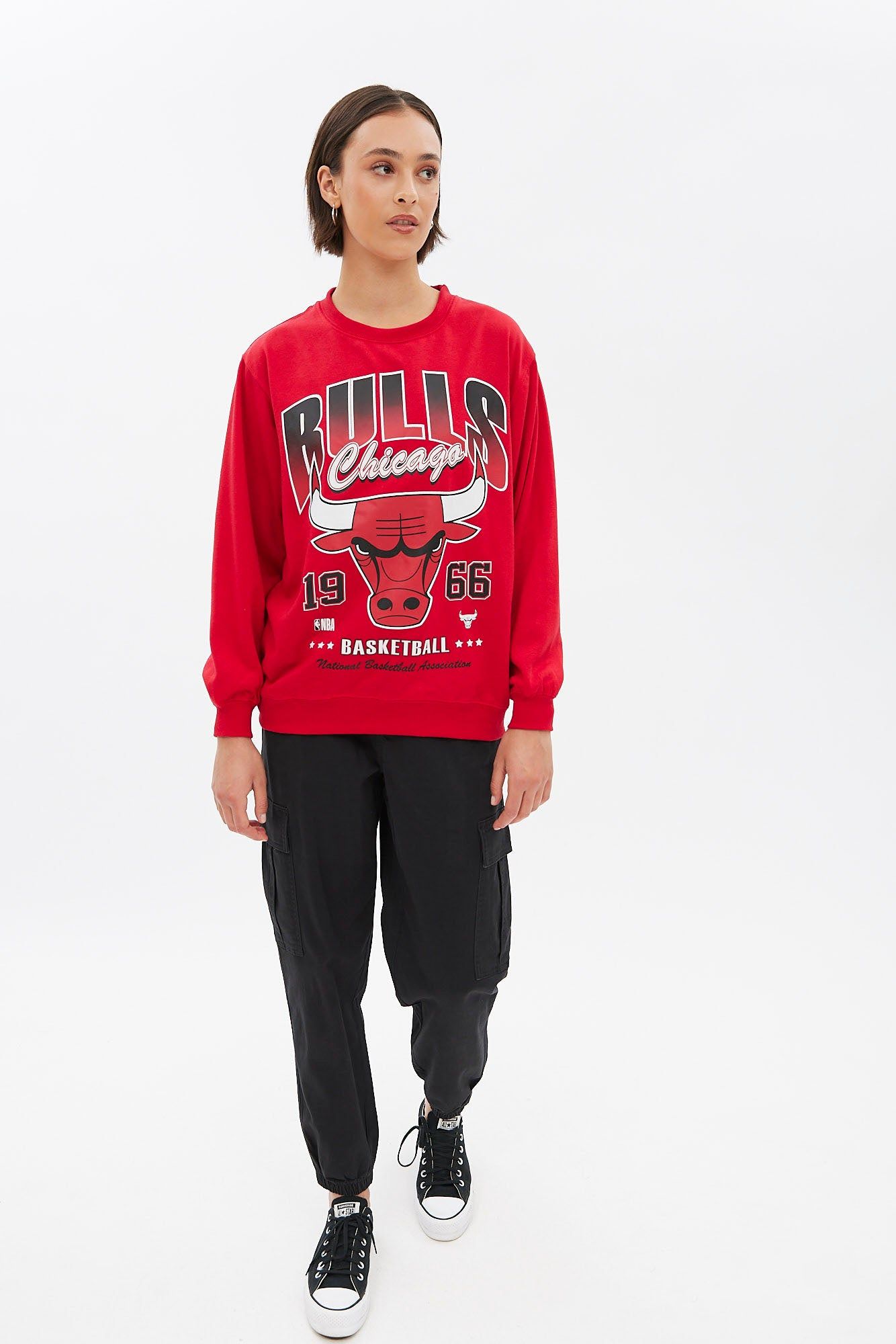 Chicago Bulls Graphic Oversized Crew Neck Sweatshirt sold by Bluenotes product image thumbnail 2
