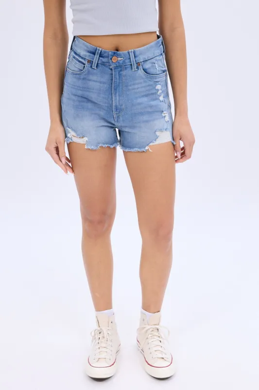 Super High Rise Curvy Denim Short sold by Bluenotes