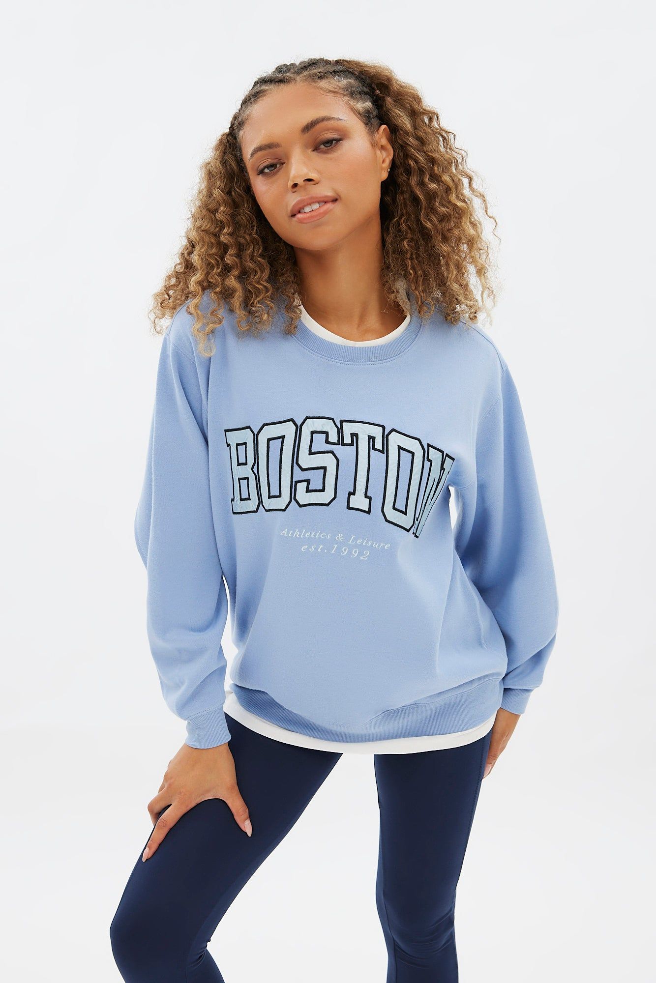 Graphic Crew Neck Oversized Pullover Sweatshirt sold by Bluenotes