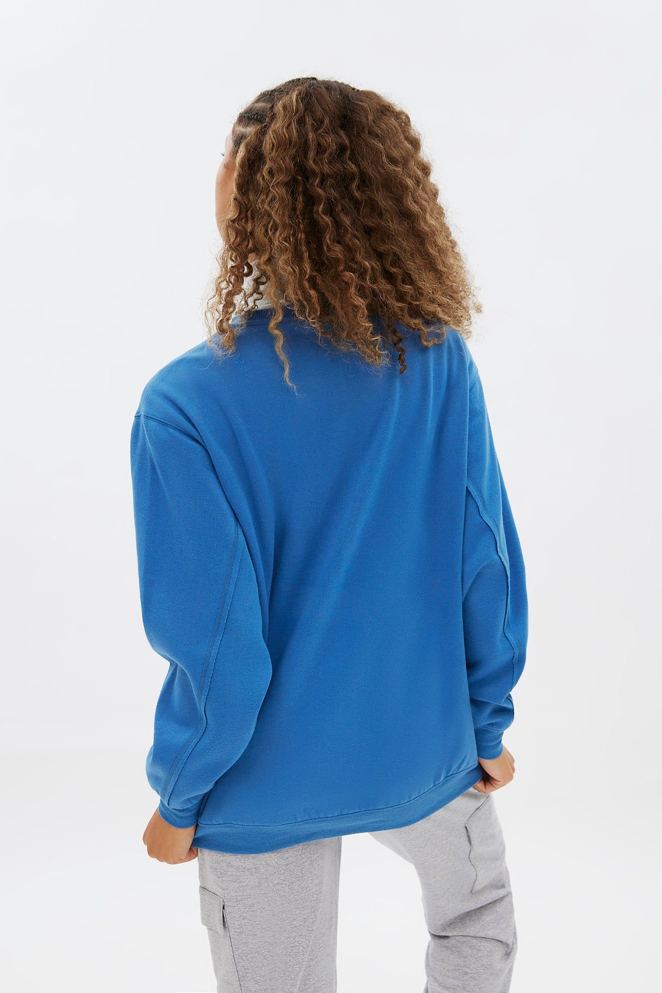 Graphic Crew Neck Oversized Pullover Sweatshirt sold by Bluenotes product image thumbnail 9
