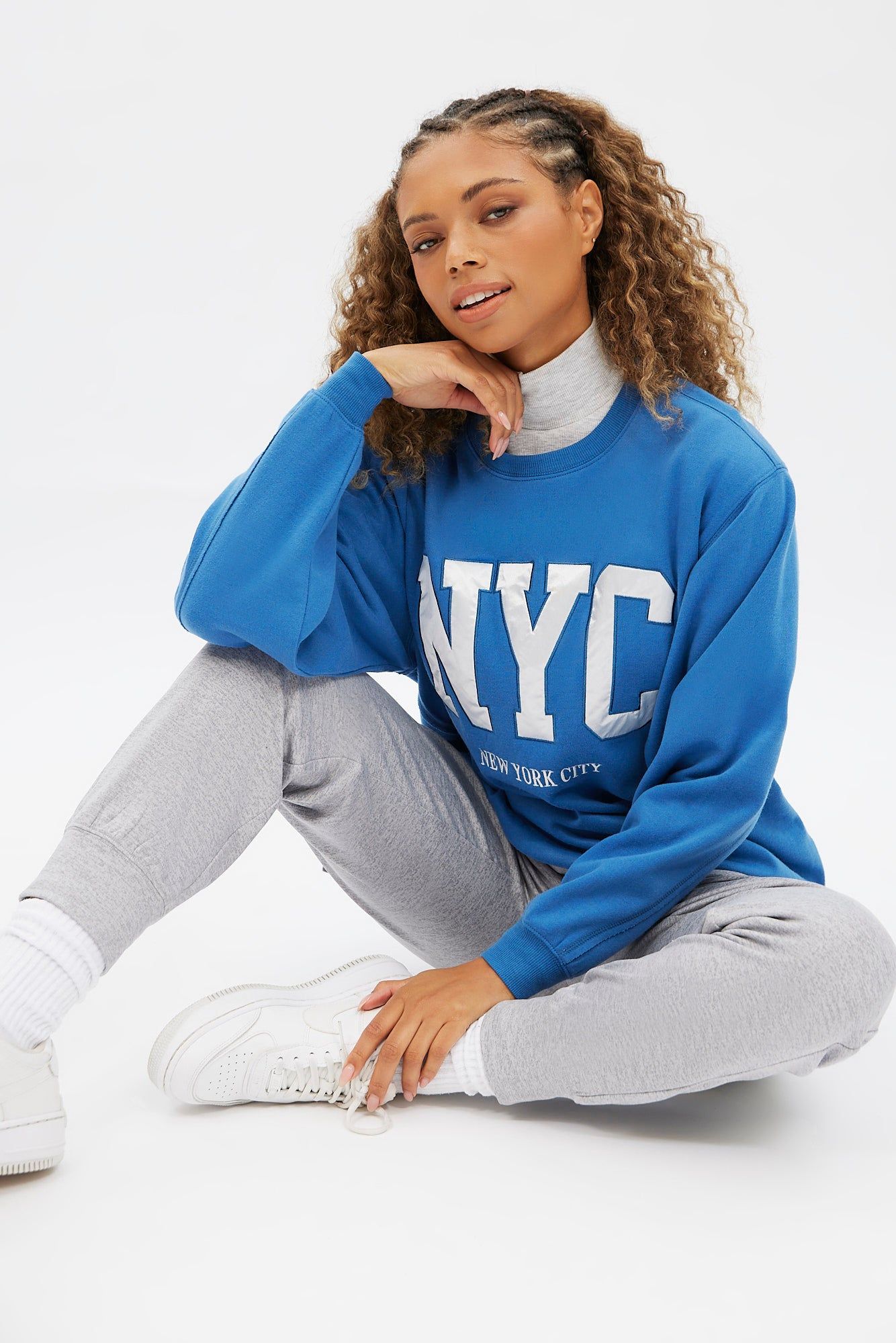 Graphic Crew Neck Oversized Pullover Sweatshirt sold by Bluenotes product image thumbnail 6